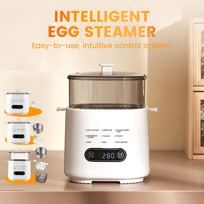 Mini Multi-Functional Egg Cooker – Smart Touch Panel, 6-Egg Capacity, Boils, Poaches, Scrambles & Steams