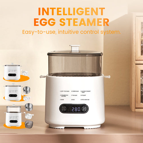 Mini Multi-Functional Egg Cooker – Smart Touch Panel, 6-Egg Capacity, Boils, Poaches, Scrambles & Steams