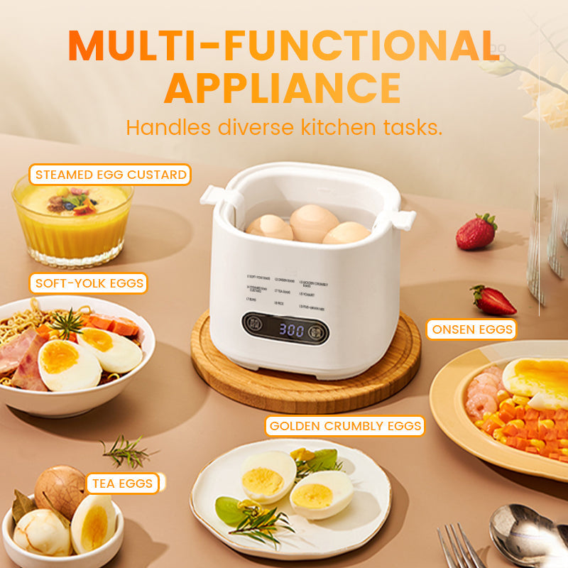 Mini Multi-Functional Egg Cooker – Smart Touch Panel, 6-Egg Capacity, Boils, Poaches, Scrambles & Steams
