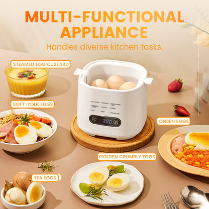 Mini Multi-Functional Egg Cooker – Smart Touch Panel, 6-Egg Capacity, Boils, Poaches, Scrambles & Steams