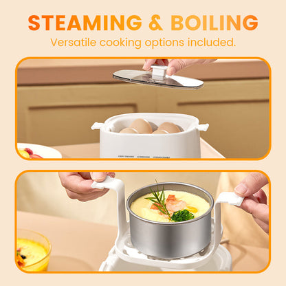 Mini Multi-Functional Egg Cooker – Smart Touch Panel, 6-Egg Capacity, Boils, Poaches, Scrambles & Steams