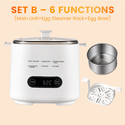 Mini Multi-Functional Egg Cooker – Smart Touch Panel, 6-Egg Capacity, Boils, Poaches, Scrambles & Steams