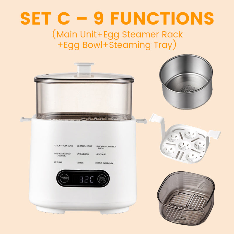 Mini Multi-Functional Egg Cooker – Smart Touch Panel, 6-Egg Capacity, Boils, Poaches, Scrambles & Steams