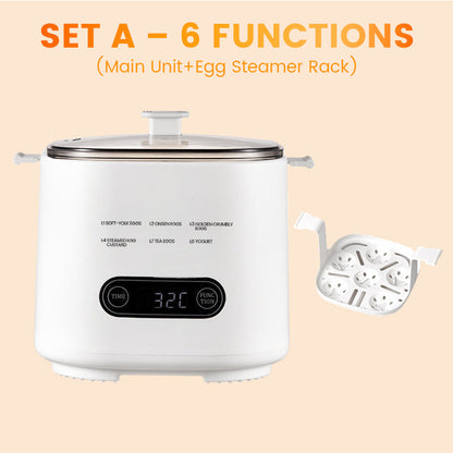 Mini Multi-Functional Egg Cooker – Smart Touch Panel, 6-Egg Capacity, Boils, Poaches, Scrambles & Steams