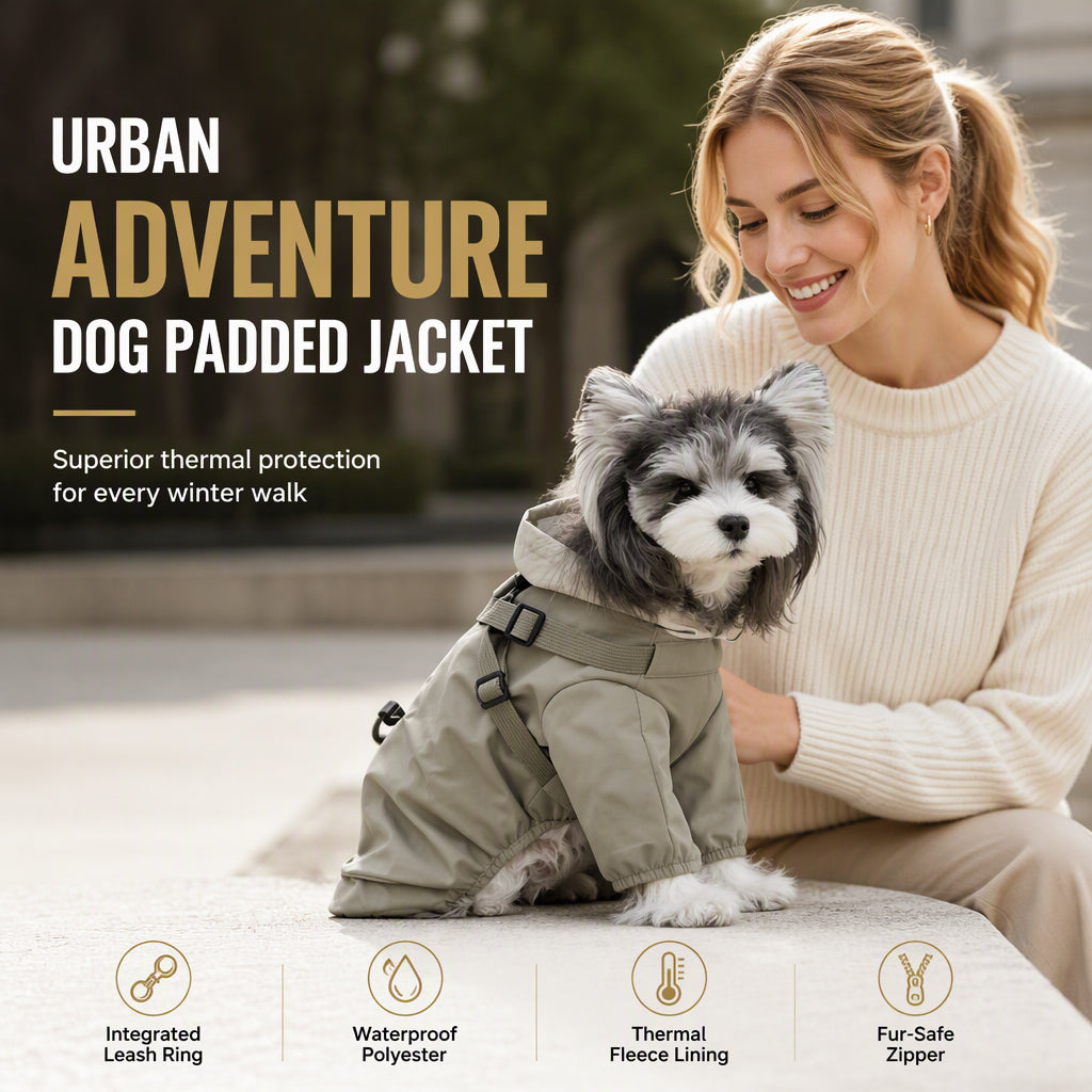 Waterproof Fleece-Lined Winter Dog Jacket with Integrated Leash D-Ring