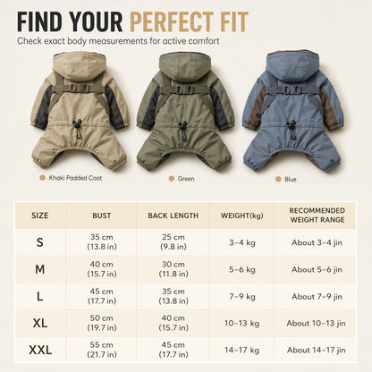 Waterproof Fleece-Lined Winter Dog Jacket with Integrated Leash D-Ring